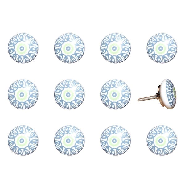 Pipers Pit 1.5 x 1.5 x 1.5 in. Ceramic & Metal Multi Color Knob, 12PK PI3094033 - main